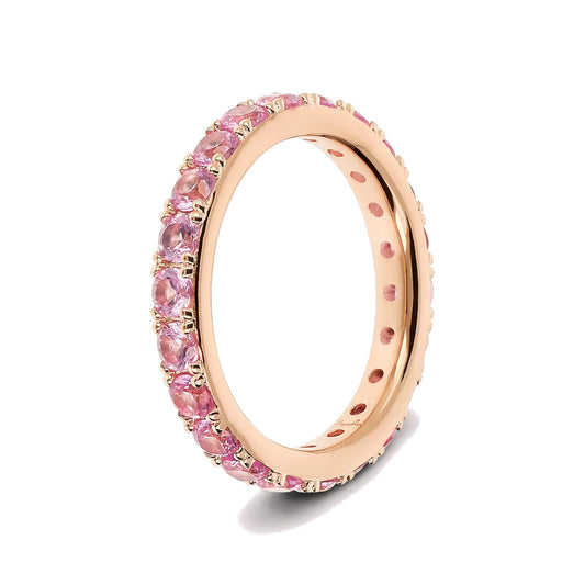 Anello Veretta con Cubic Zirconia Rosa