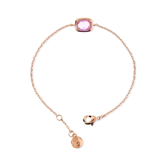 Bracciale Catena Forzatina con Prisma Gem Rosa