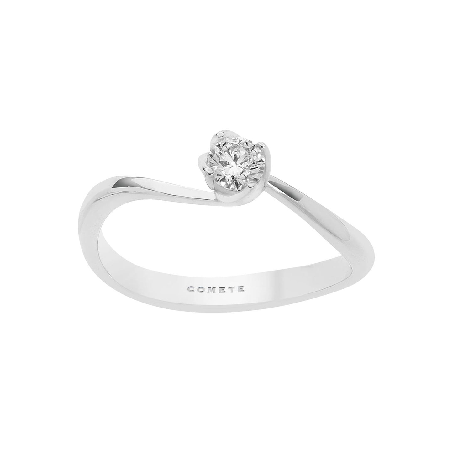 Anello solitario petali