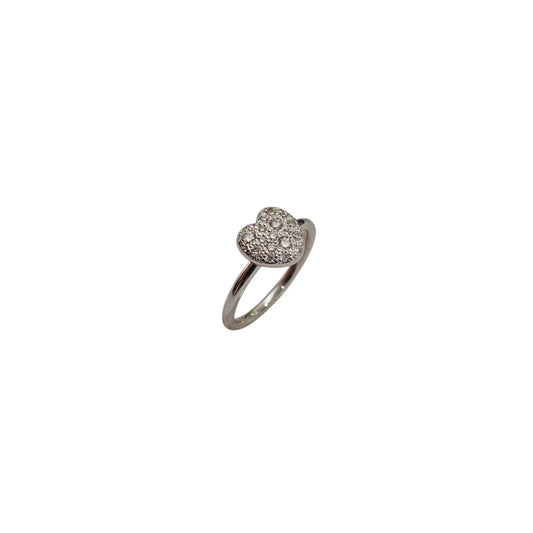 Anello DoDo Cuore Oro Bianco e Diamanti Bianchi