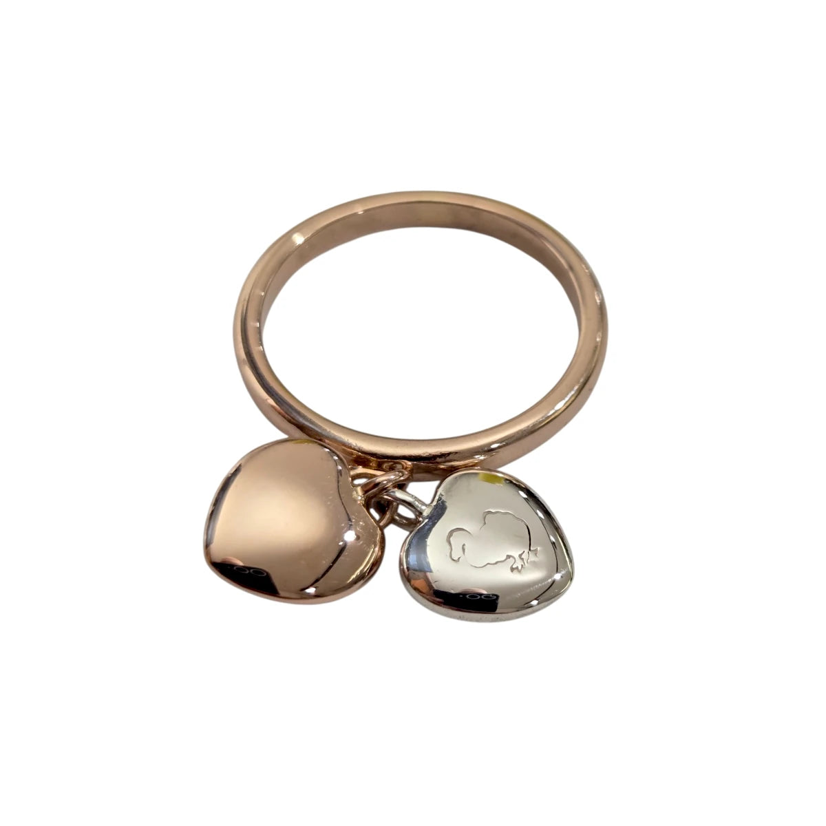 Anello DoDo Due Cuori Oro Rosa e Argento