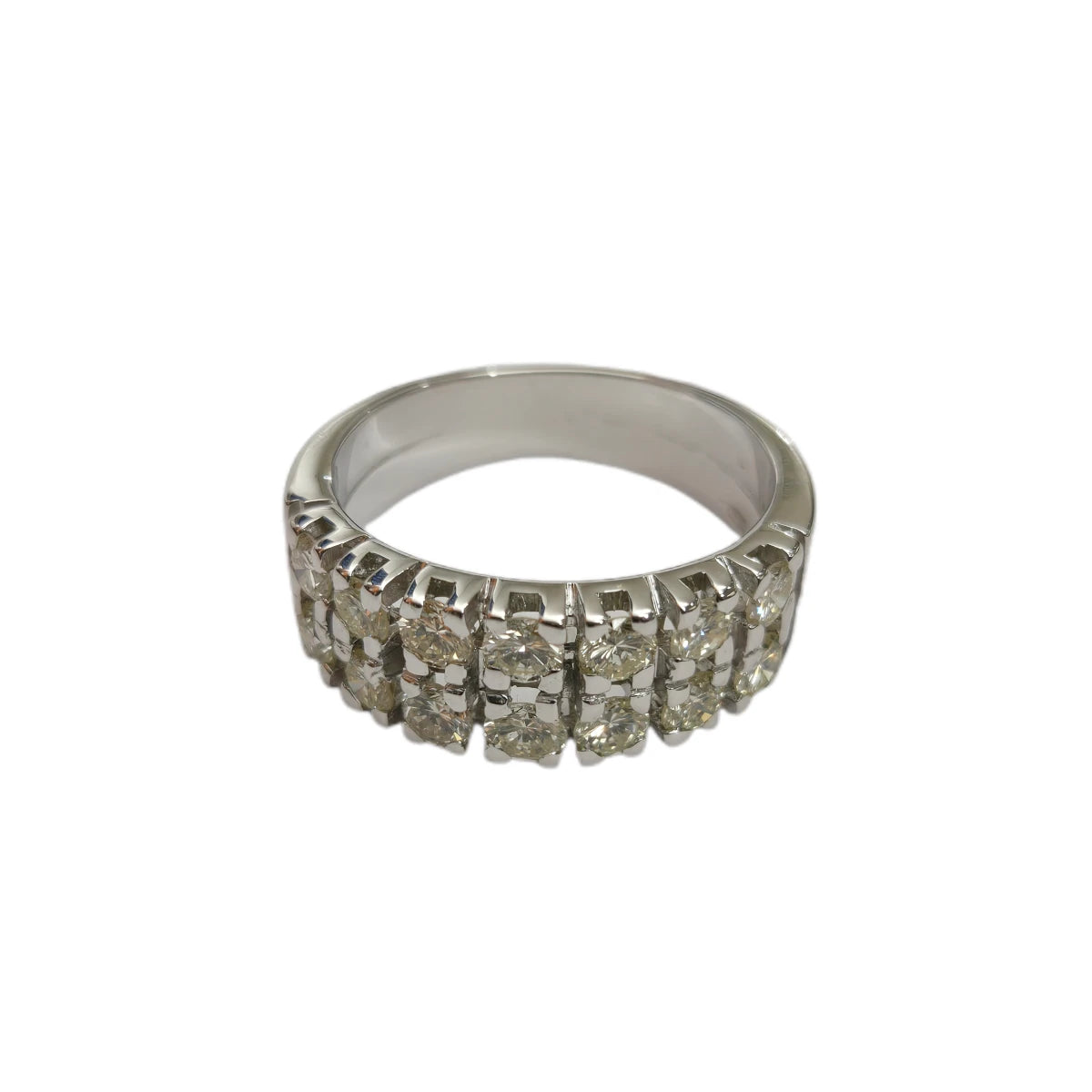 Anello Due Fasce di Diamanti