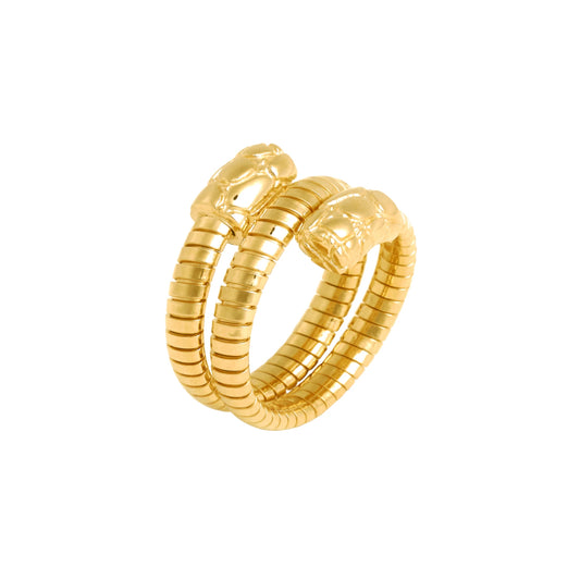 Anello Tubogas Croco Doppio Dorato
