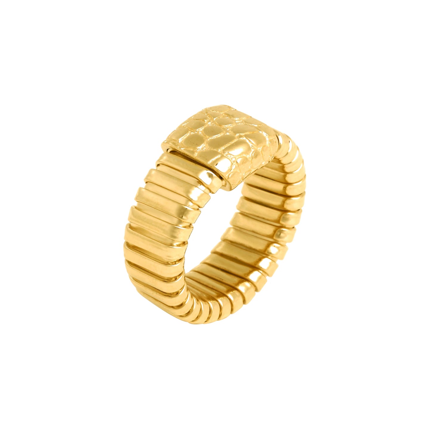 Anello Tubogas Croco Dorato