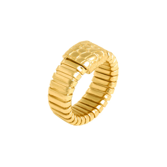Anello Tubogas Croco Dorato