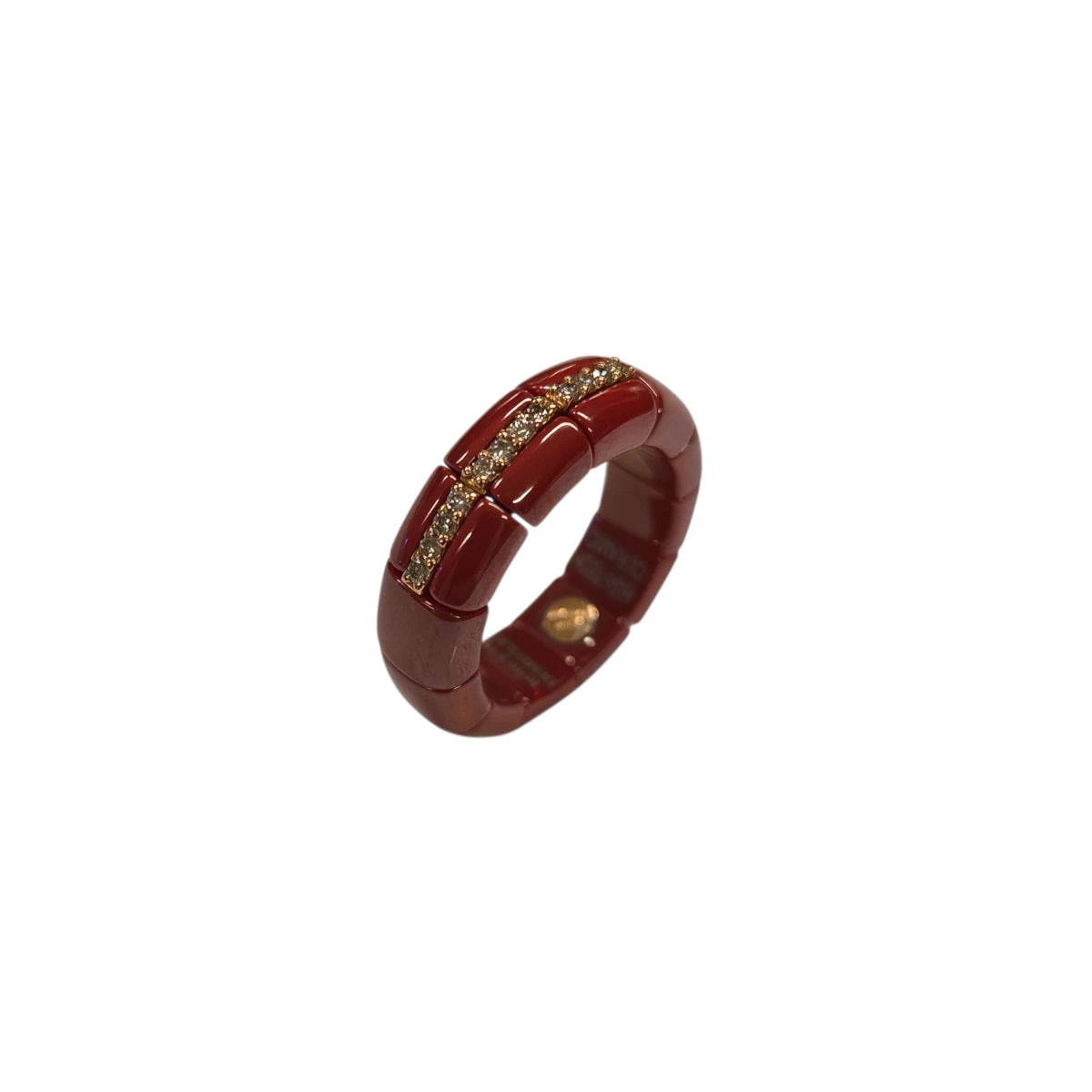 Anello Roberto Demeglio Ceramica Rossa e Oro