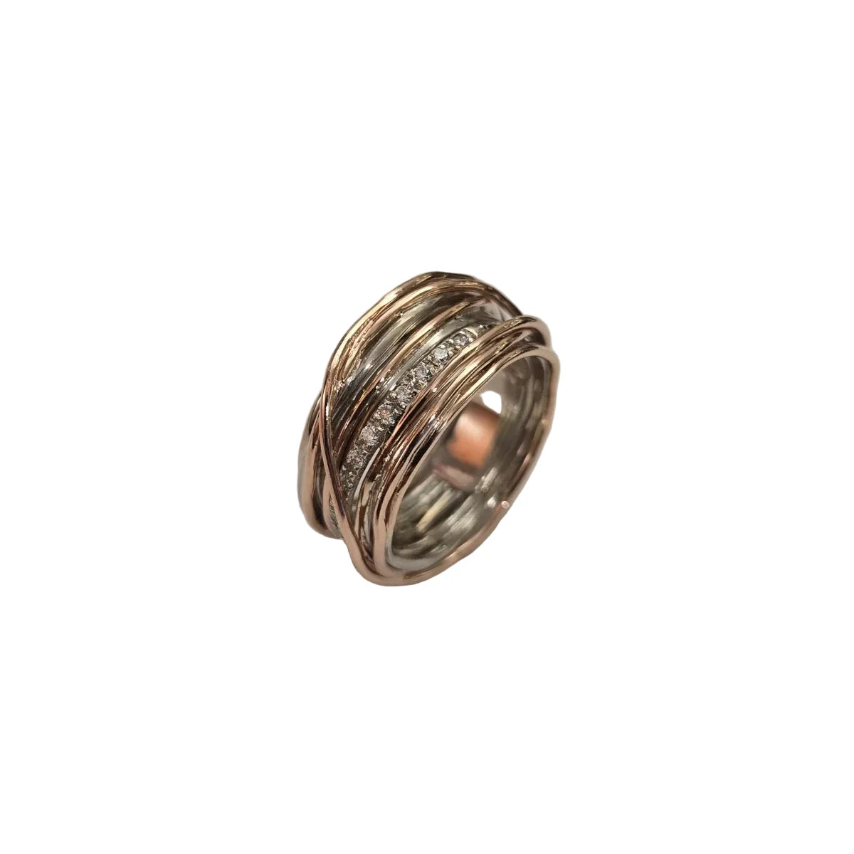Anello Rubinia Filo Della Vita 13 Fili Oro Rosa