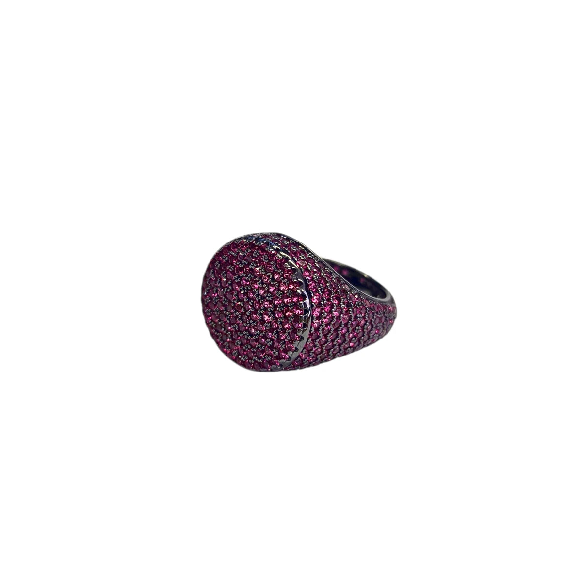 Anello Da Mignolo Pavè Rosso