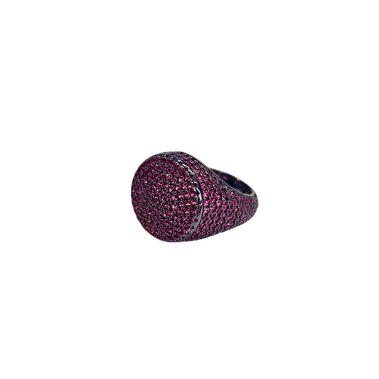 Anello Da Mignolo Pavè Rosso