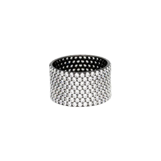 Anello Fascia Alta Nera e Bianca