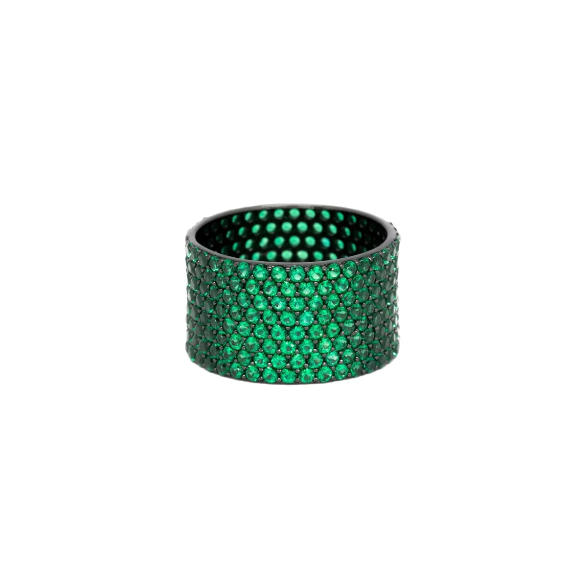 Anello Fascia Alta Nera e Verde