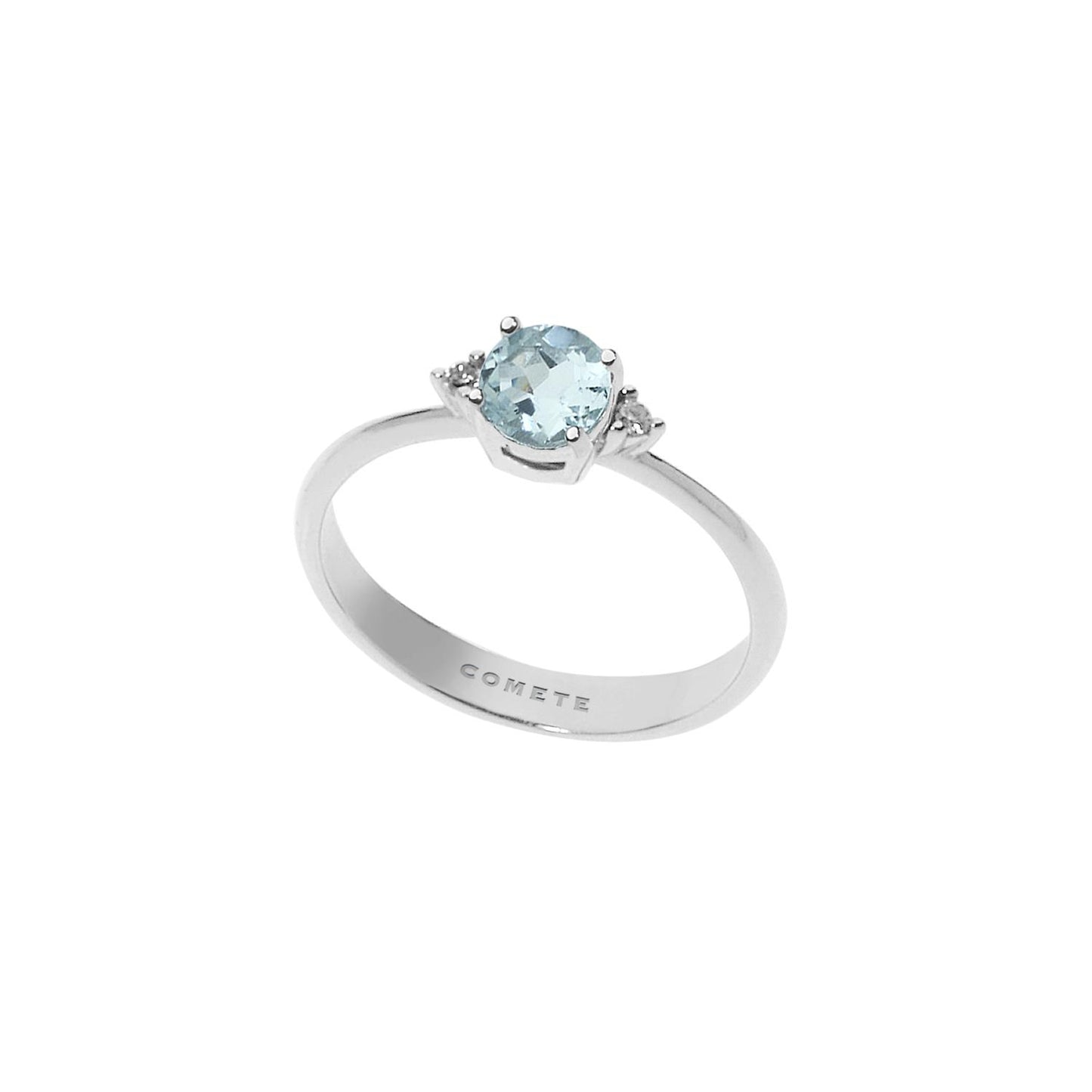 Anello acquamarina tonda