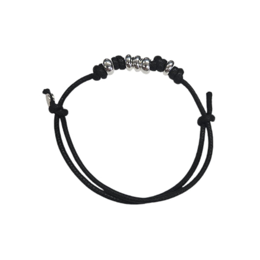 Bracciale Cordino DoDo 5 rondelle bold argento
