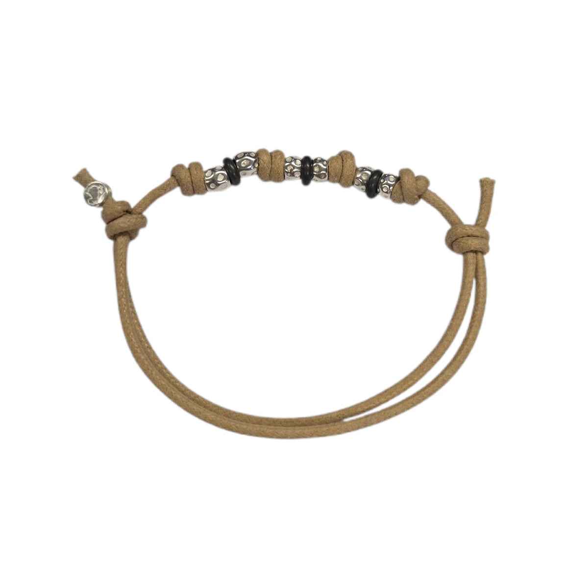 Bracciale Cordino DoDo 3 Rondelle Titanio e Granelli