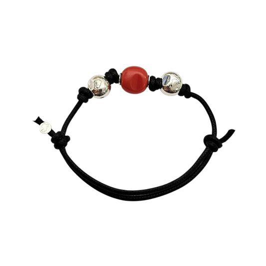Bracciale DoDo Cordino 2 Pepite e Pepita Rossa