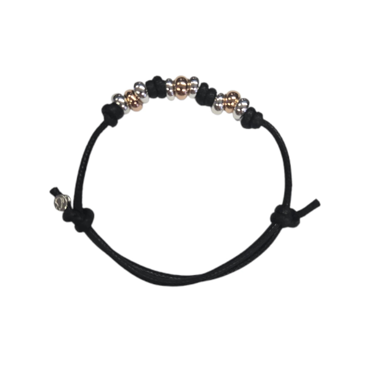 Bracciale Cordino DoDo rondelle bold argento e 3 dorate