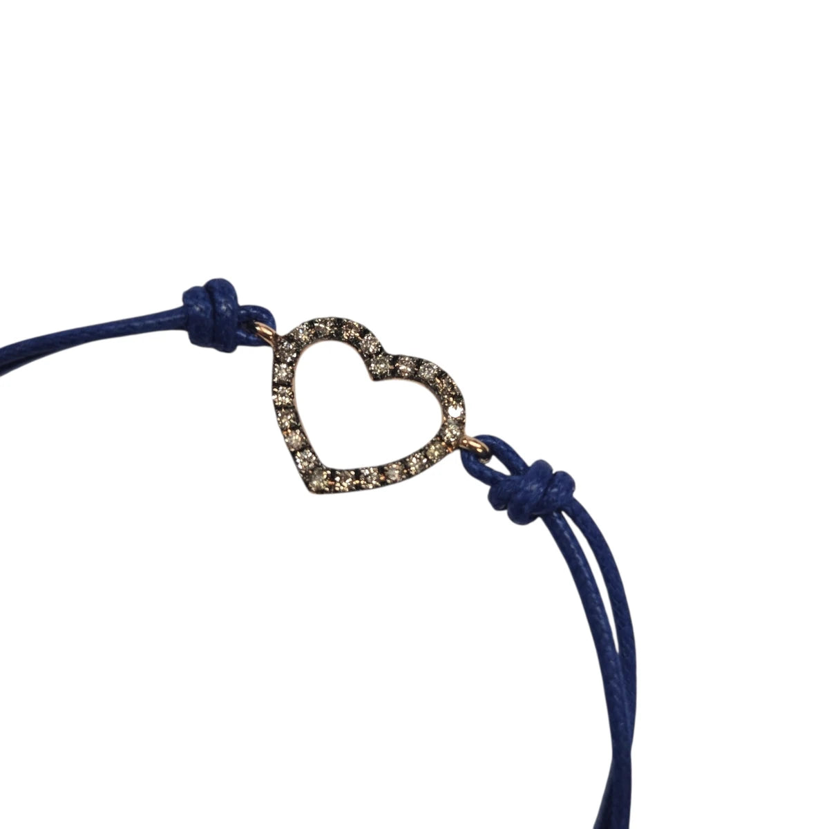 Bracciale Marco Gerbella Cordino con Cuore Diamanti Brown
