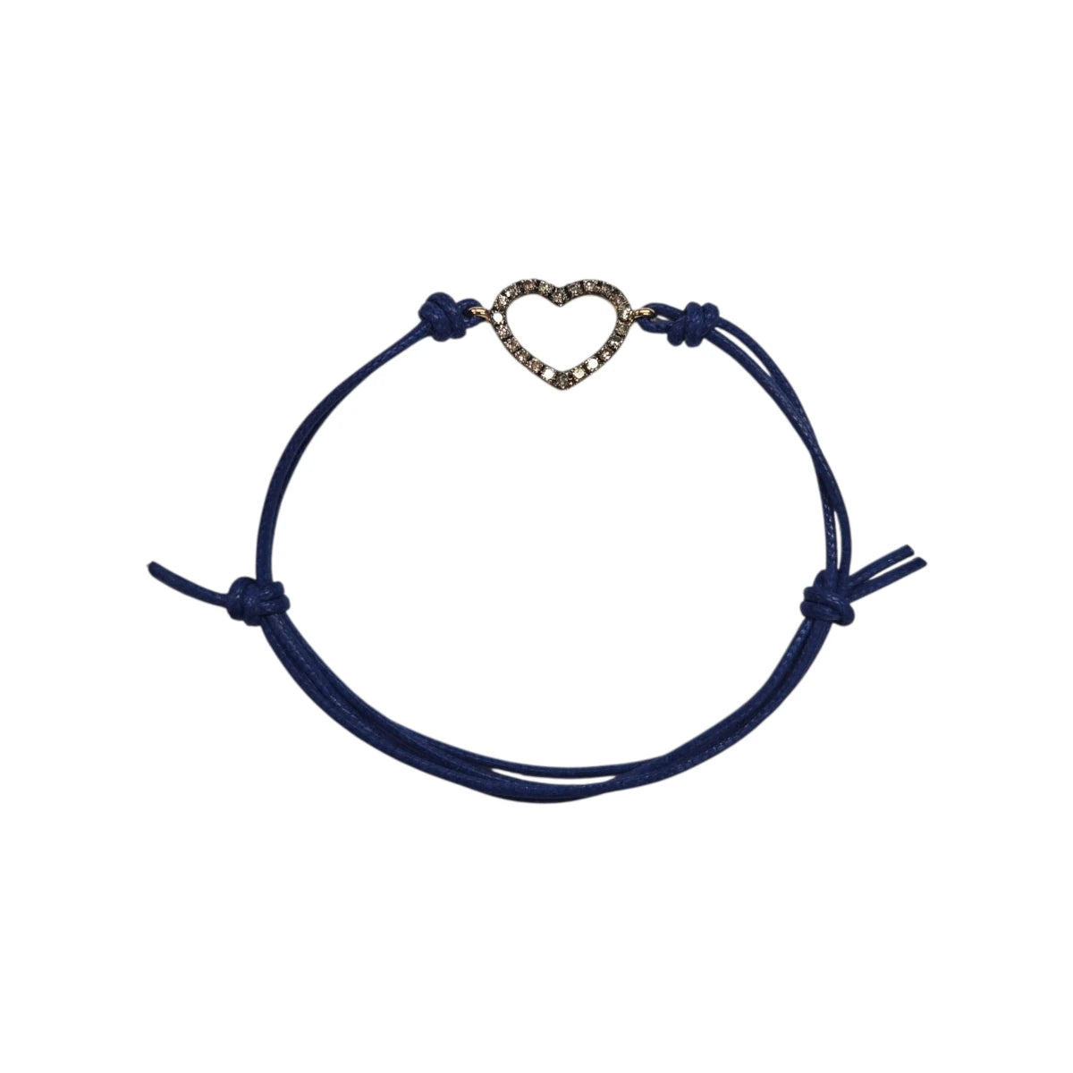 Bracciale Marco Gerbella Cordino con Cuore Diamanti Brown