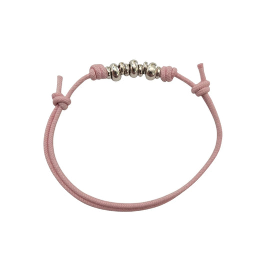 Bracciale Cordino DoDo rondelle e rondelle bold argento
