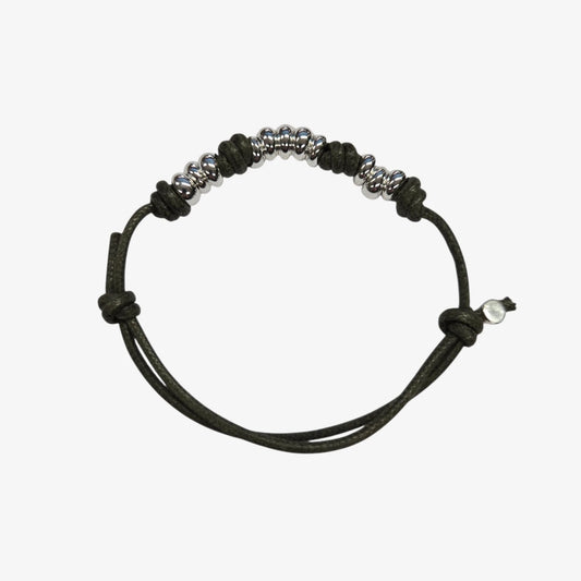 Bracciale Cordino Spesso 11 Rondelle Bold