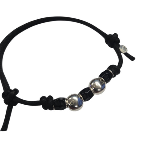 Bracciale Cordino DoDo 2 Pepite e Granelli Neri