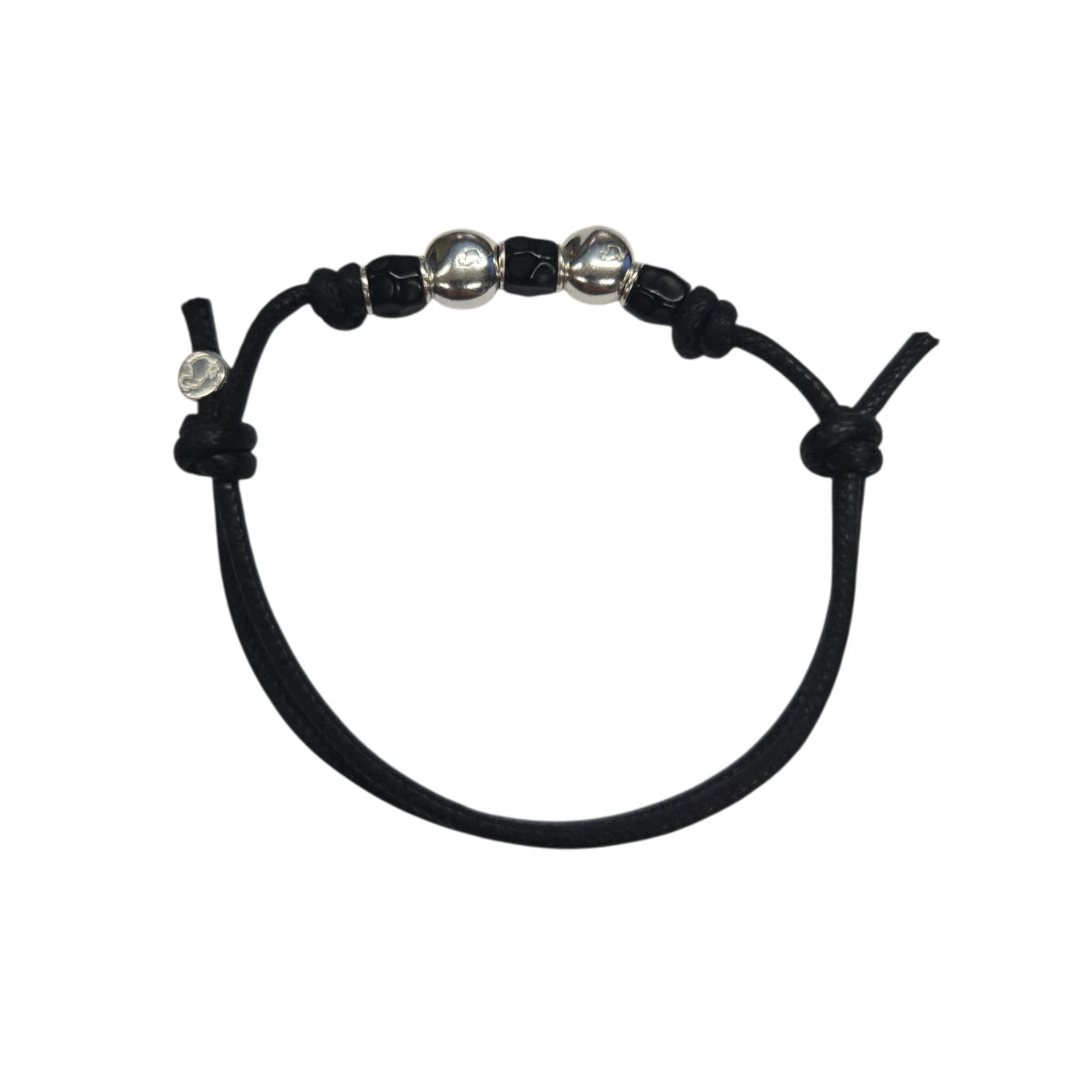 Bracciale Cordino DoDo 2 Pepite e Granelli Neri
