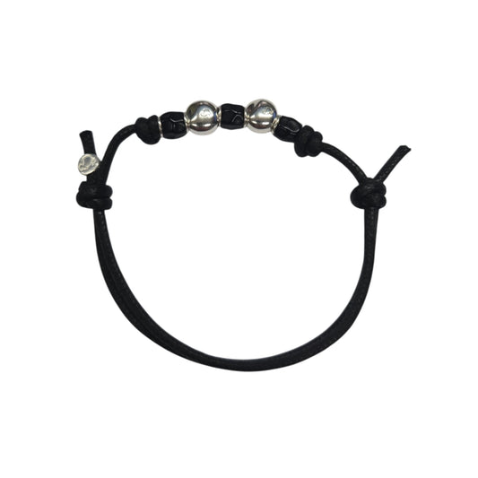 Bracciale Cordino DoDo 2 Pepite e Granelli Neri