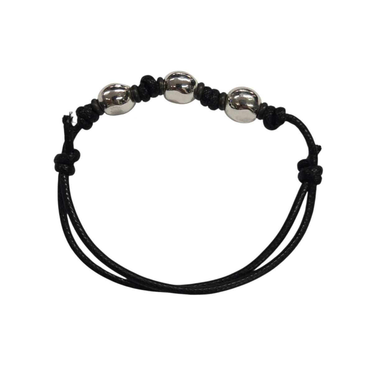 Bracciale Cordino DoDo Tre Pepite e Rondelle Titanio