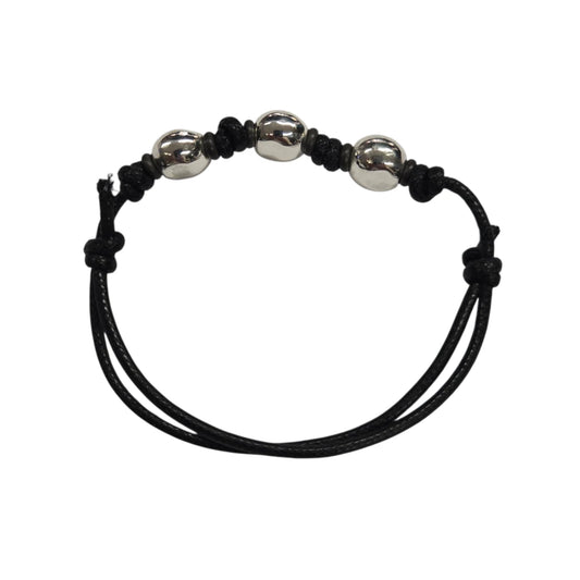Bracciale Cordino DoDo Tre Pepite e Rondelle Titanio