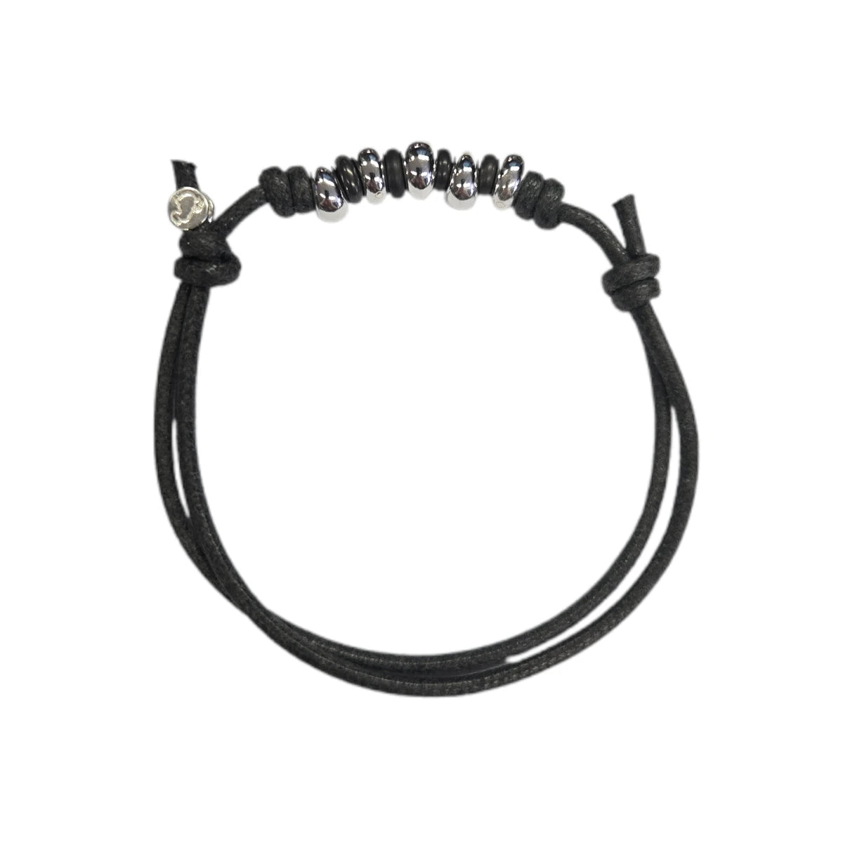 Bracciale Cordino DoDo rondelle bold argento e titanio
