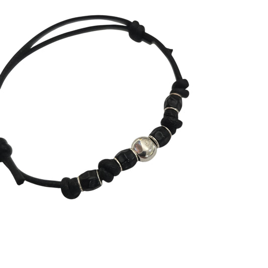 Bracciale Cordino DoDo Granelli Neri e Pepita