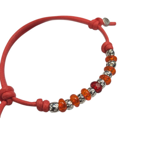Bracciale Cordino DoDo Granelli e Rondelle Arancioni