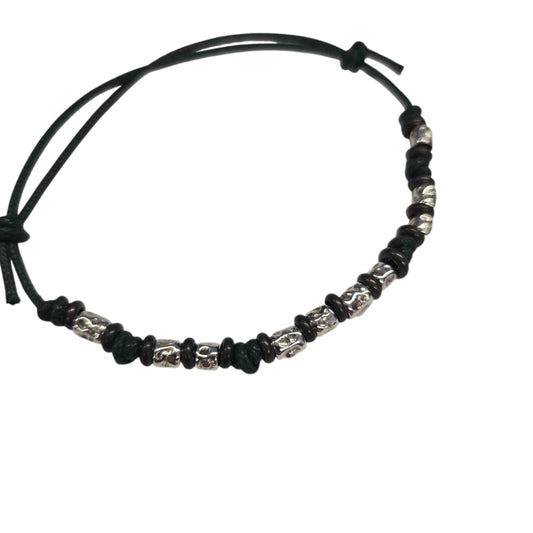 Bracciale Cordino DoDo granelli e rondelle titanio