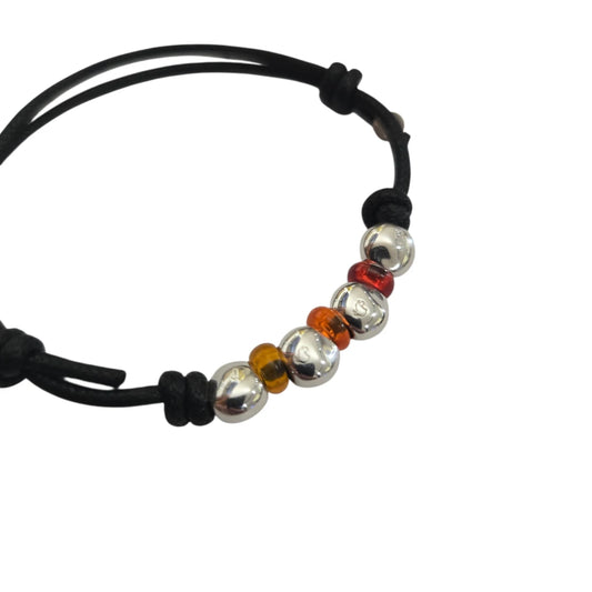 Bracciale Cordino DoDo Pepite e Rondelle Arancioni