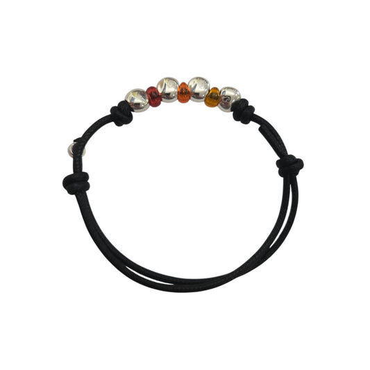 Bracciale Cordino DoDo Pepite e Rondelle Arancioni