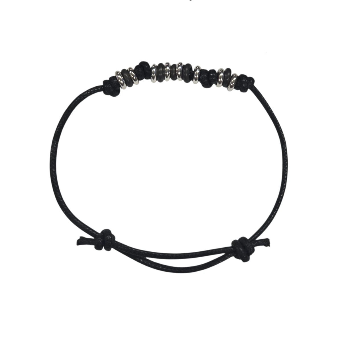 Bracciale Cordino DoDo Rondelle argento e titanio