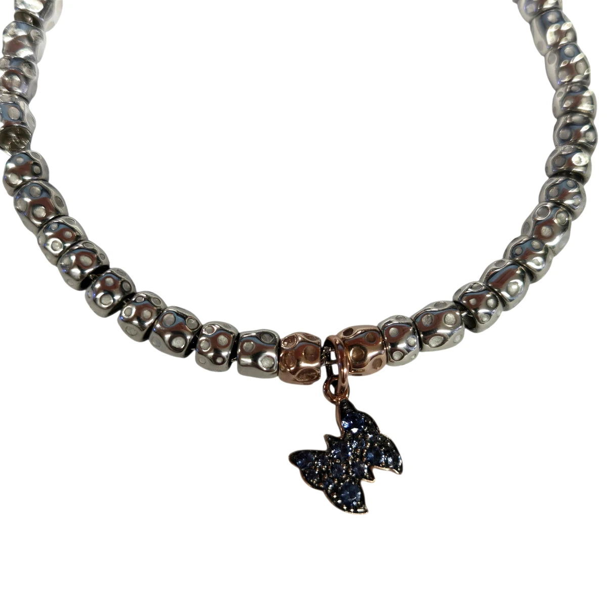 Bracciale DoDo Granelli Argento Oro Rosa e Farfalla