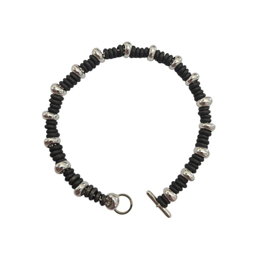 Bracciale DoDo Rondelle Titanio e Rondelle Argento Bold