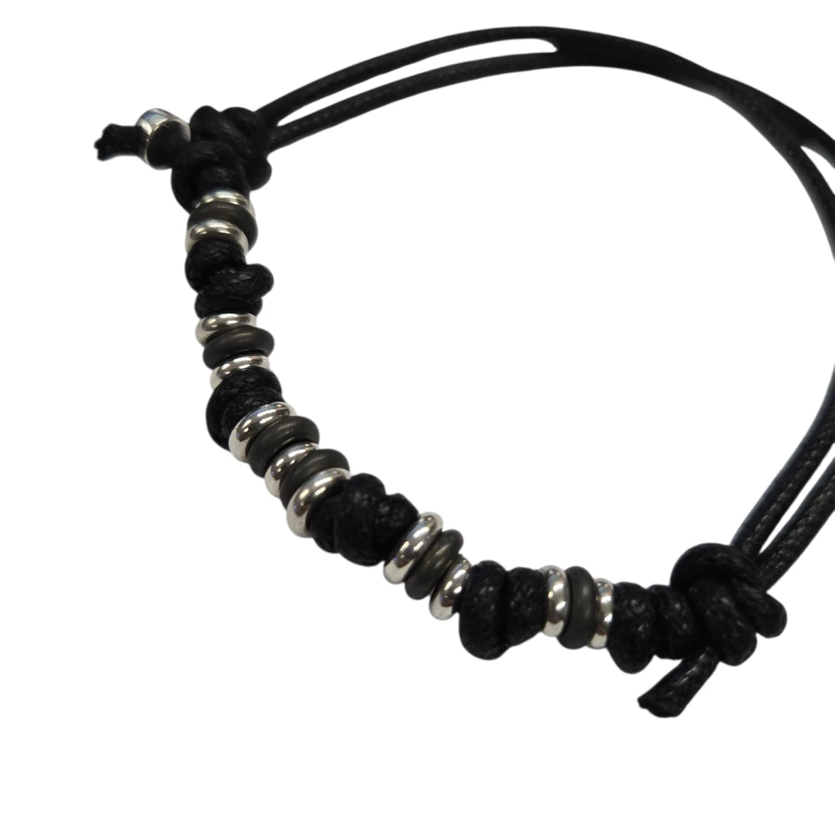 Bracciale Cordino DoDo Rondelle Argento e Titanio