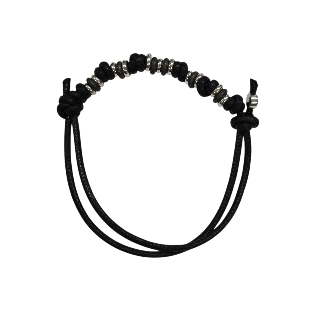 Bracciale Cordino DoDo Rondelle Argento e Titanio