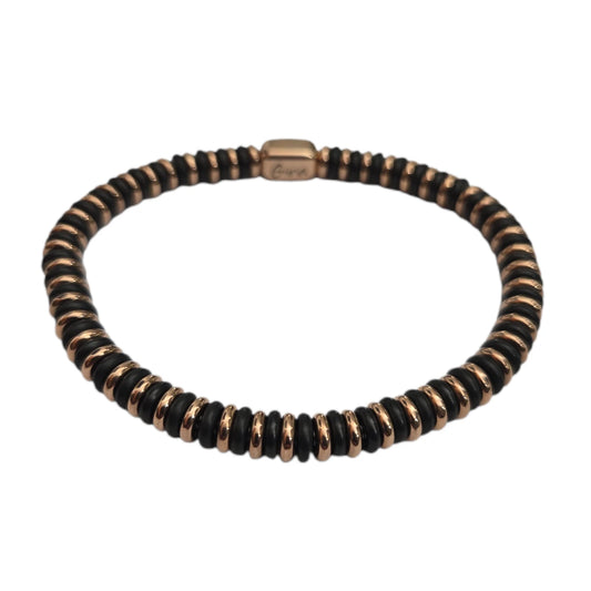 Bracciale Rings Nero e Dorato Rosa
