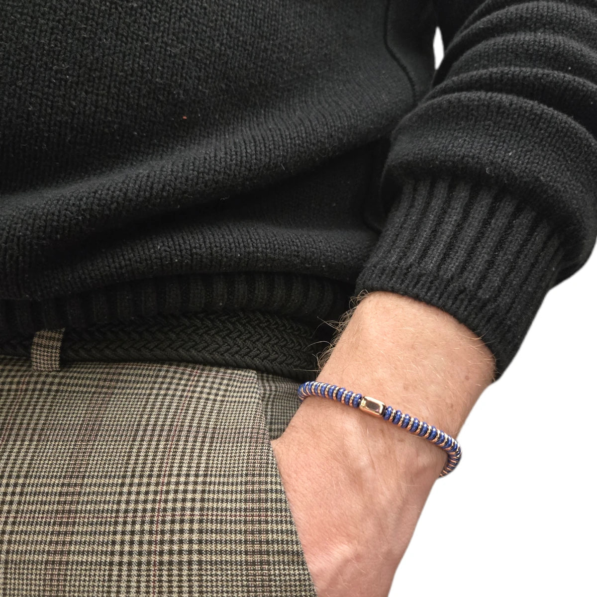 Bracciale Rings Blu e Dorato Rosa