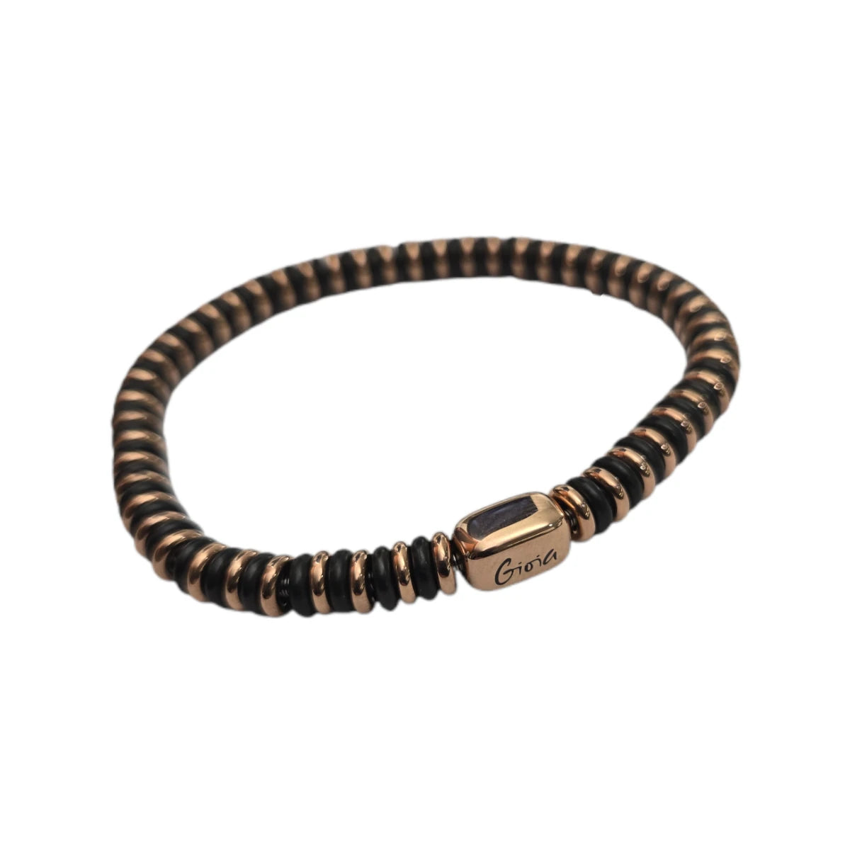Bracciale Rings Nero e Dorato Rosa