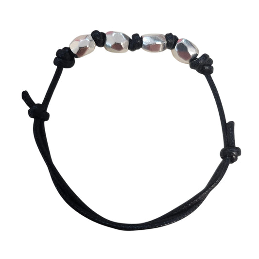 Bracciale DoDo cordino nero 4 pepite