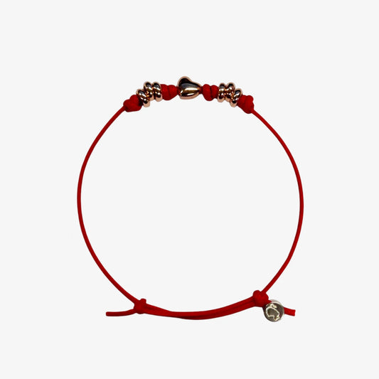 Bracciale Cordino sottile Cuore e Rondelle