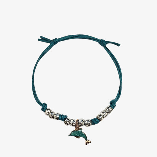 Bracciale Cordino sottile Delfino Azzurro