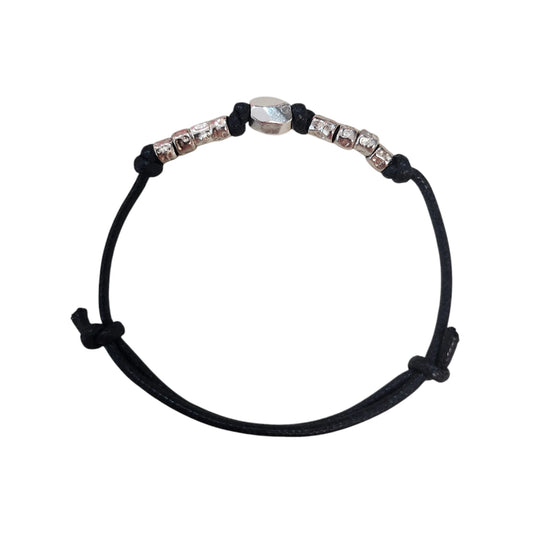 Bracciale DoDo cordino nero 1 pepita e granelli