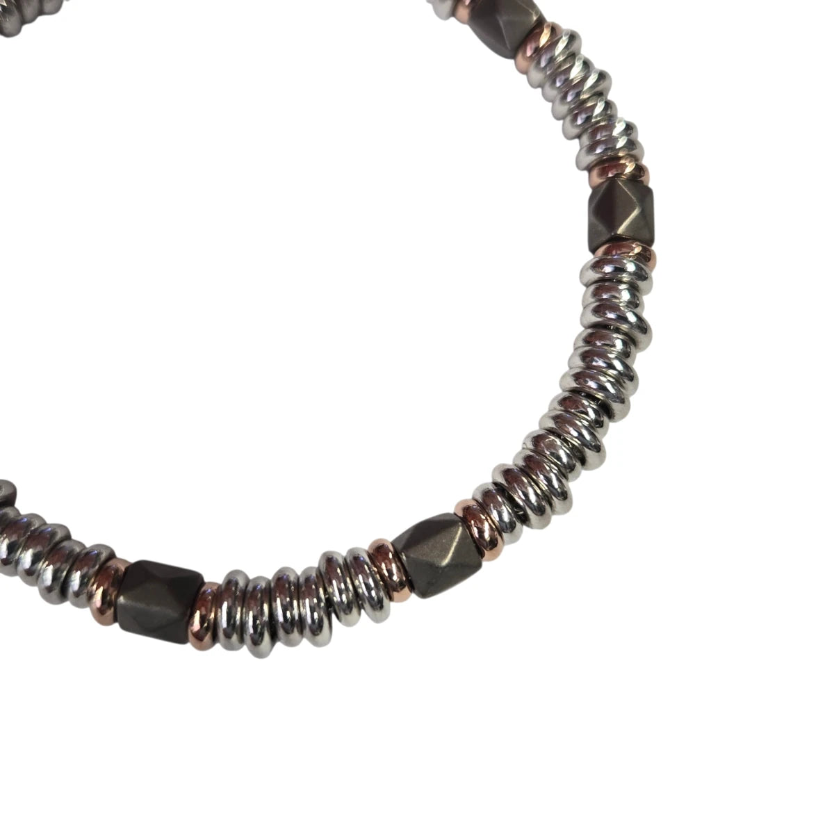 Bracciale DoDo Rondelle Borchie Titanio e Rondelle Oro Rosa
