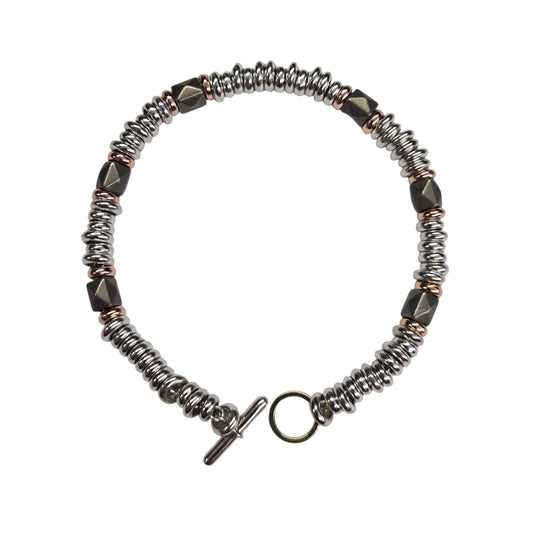Bracciale DoDo Rondelle Borchie Titanio e Rondelle Oro Rosa