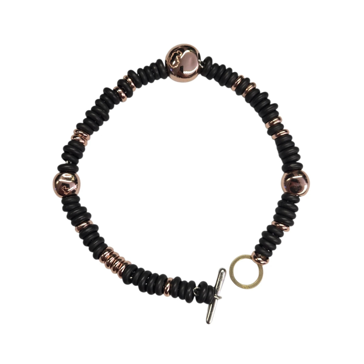 Bracciale DoDo Rondelle Titanio e Pepite Oro Rosa